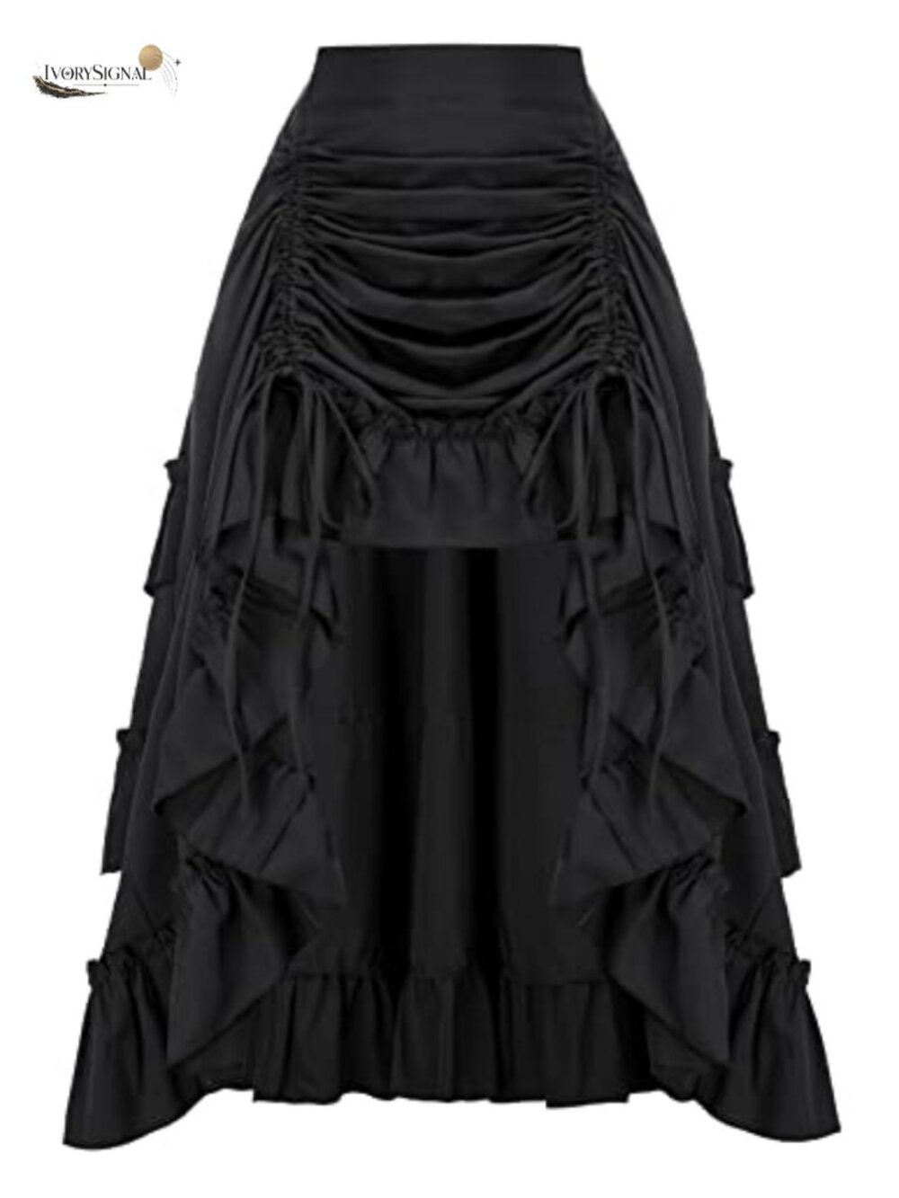High-Low Renaissance Pirate Skirt Smocked Waist Cosplay Costume
